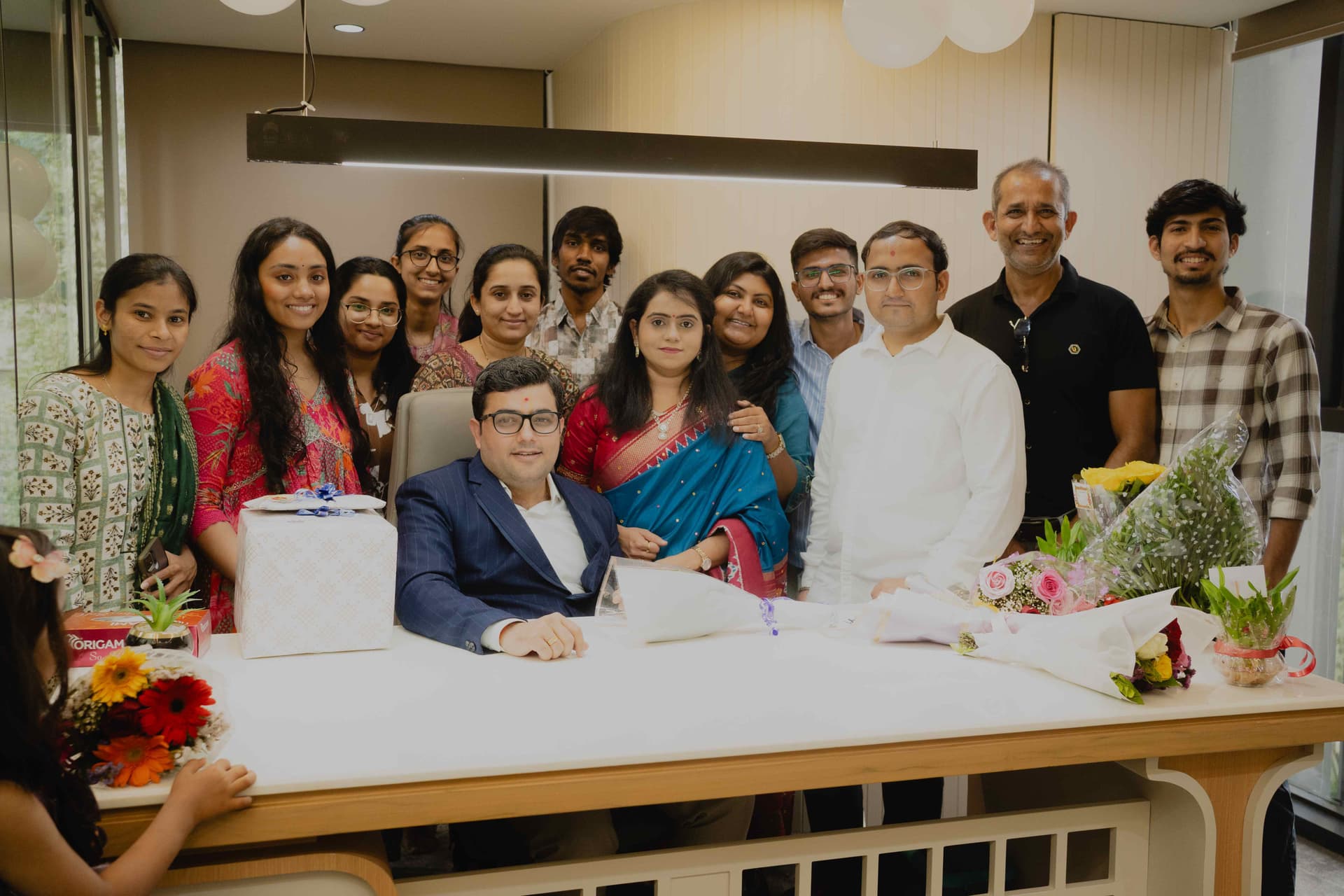 CA Mitul Pujara with team at Pujara & Co Chartered Accountants, Ahmedabad